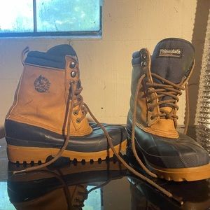 Eddie Bauer Womens Thinsulate Waterproof Boots Size 7M Tan Brown Faux Shearling